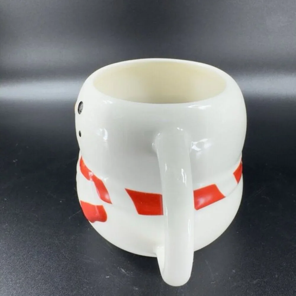 Williams Sonoma Bonjour Snowman Ceramic Coffee Mug Cup Holiday Mug Drinking Cup‎